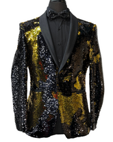 Pronti Black & Gold Reversible Sequin Formal Blazer