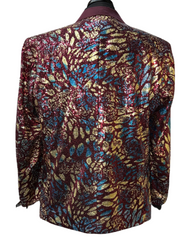 Blu Martini Maroon Glitter Formal Blazer