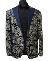 Giovanni Testi Navy Blue & Gold Embroidered Formal Blazer