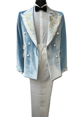 Biarelli Formal Double Breasted Velvet & Satin Suit