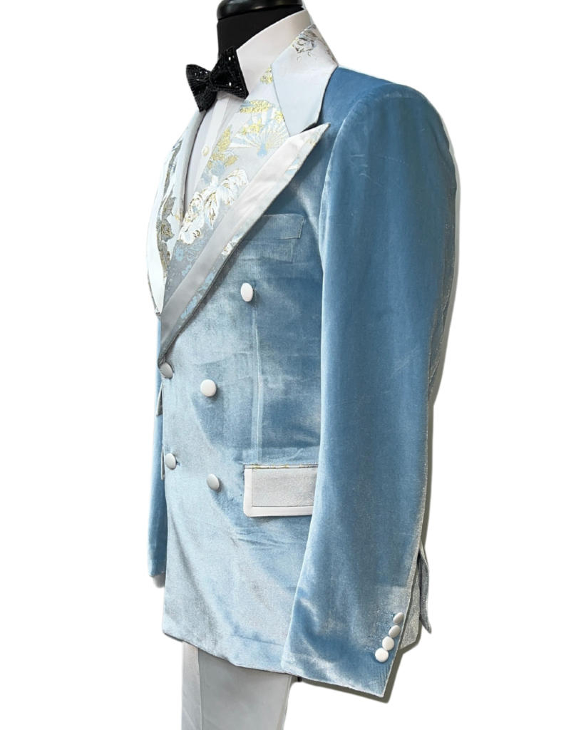 Biarelli Formal Double Breasted Velvet & Satin Suit