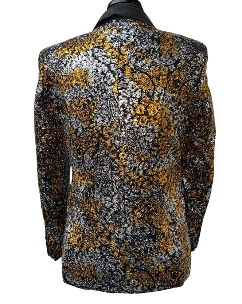 Blu Martini Black Shiny Glitter Formal Blazer