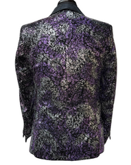 Blu Martini Black, Silver & Purple Glitter Sparkle Formal Blazer