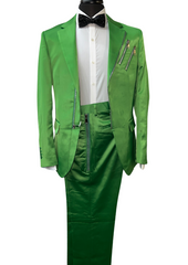Biarelli Formal Green Satin Suit