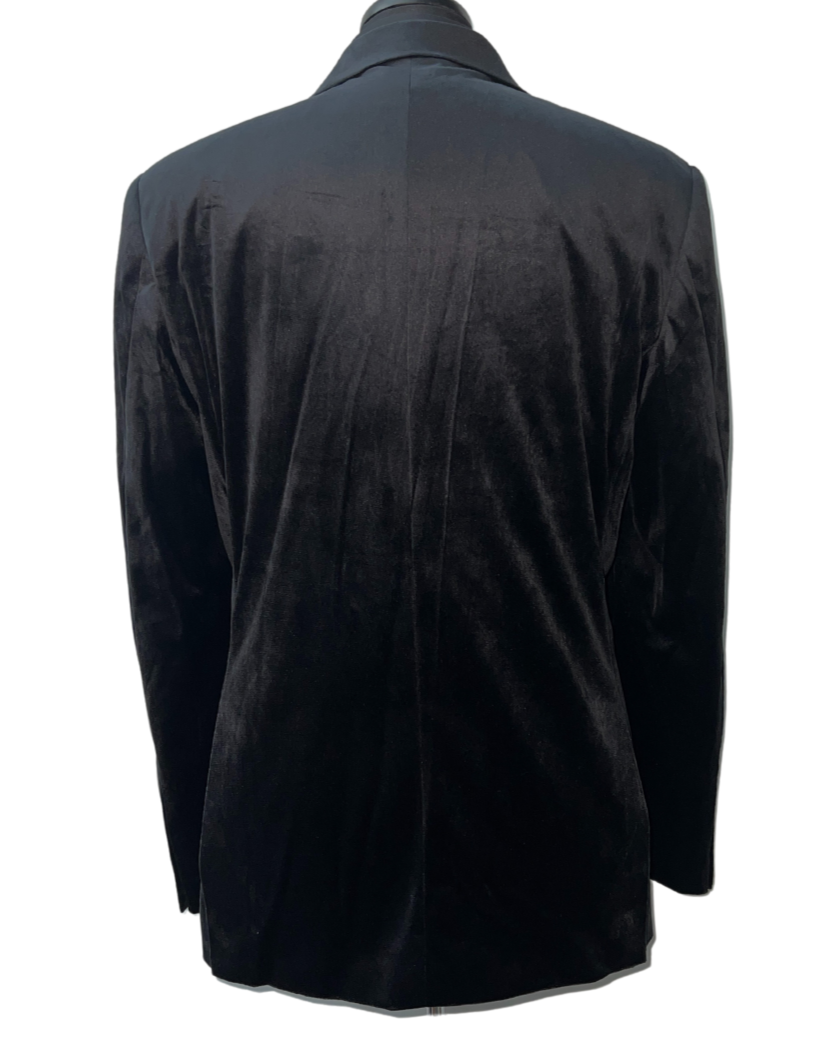 Cigar Double Black Breasted Velvet Blazer