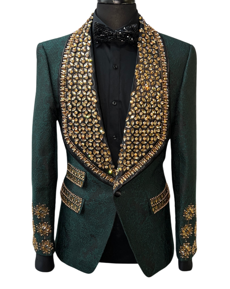 Barabas 3EBL14-GG Green & Gold Blazer