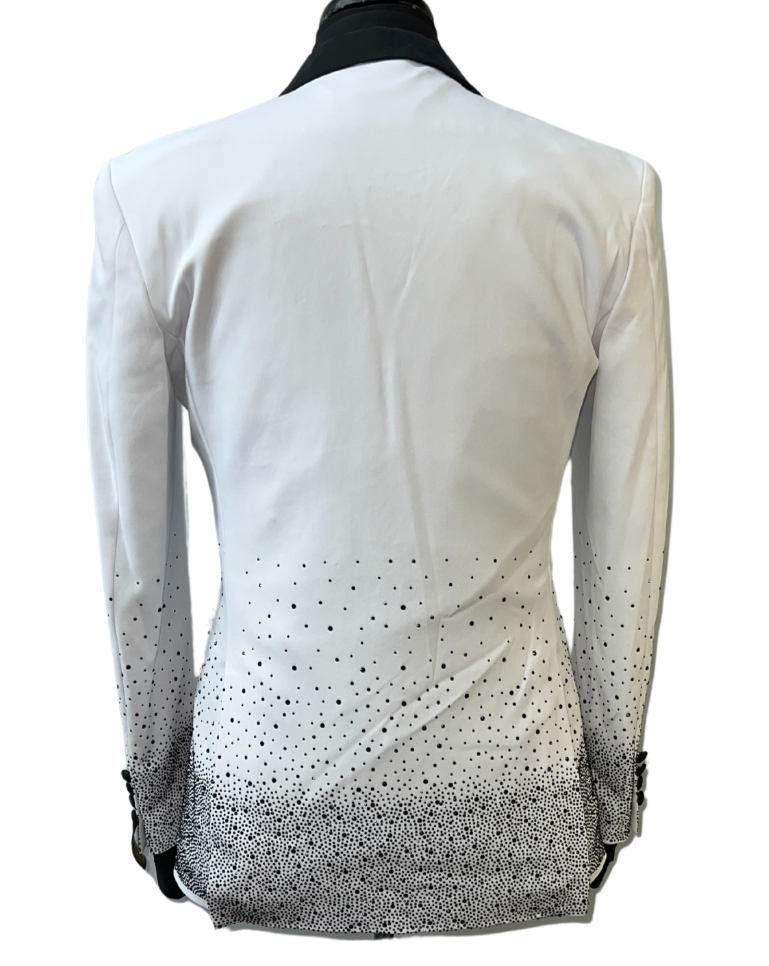 Barocco SB436-W White & Black Rhinestone Blazer