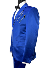 Biarelli Formal Royal Blue Satin Suit