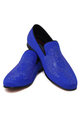 Barabas Royal Blue Medusa rhinestone slip-on loafer