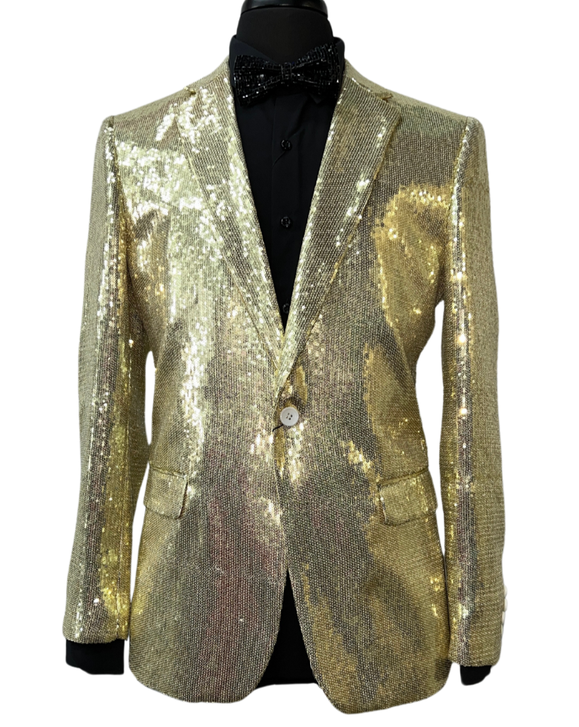 Pronti Gold Sequin Formal Blazer