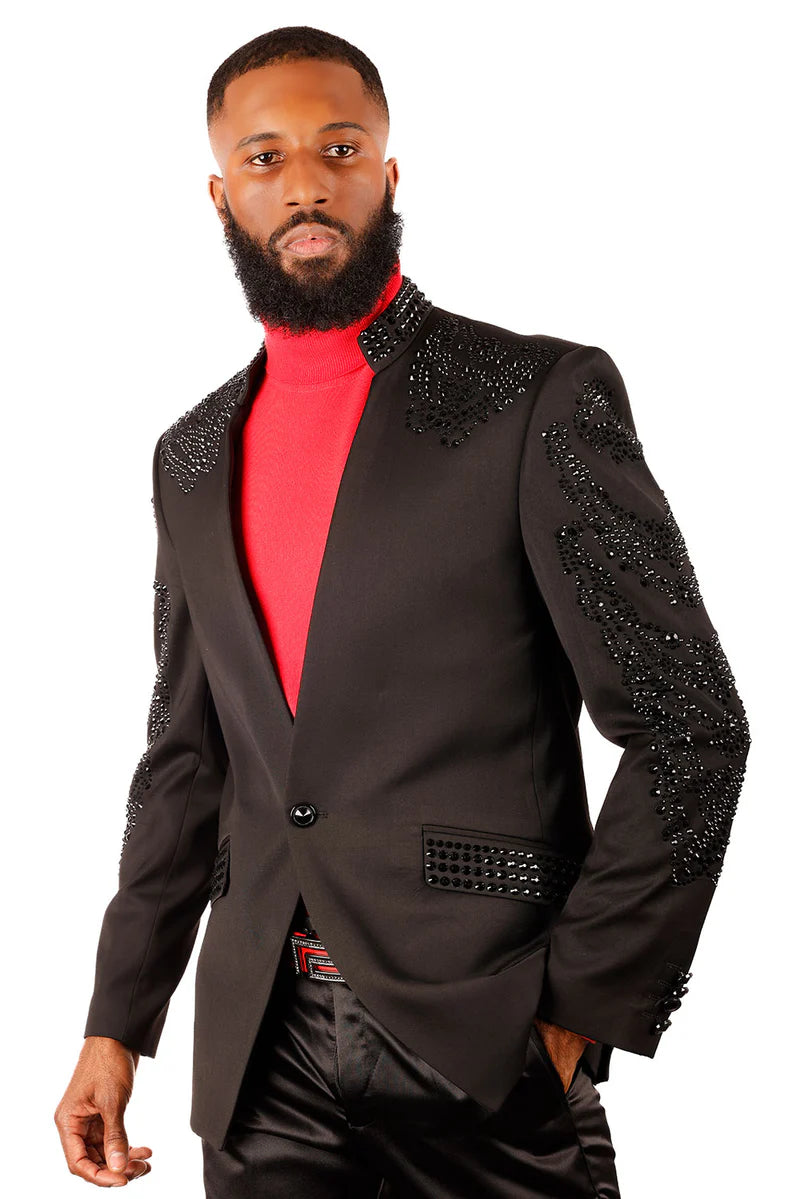 Barabas 3BLR18 Black Rhinestone Blazer