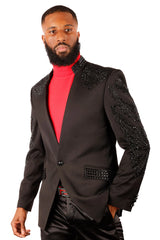 Barabas 3BLR18 Black Rhinestone Blazer