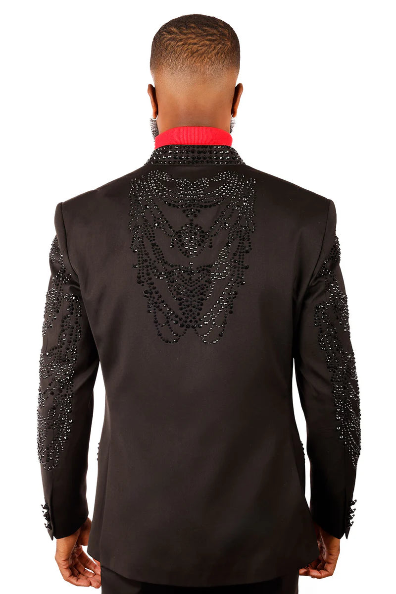 Barabas 3BLR18 Black Rhinestone Blazer