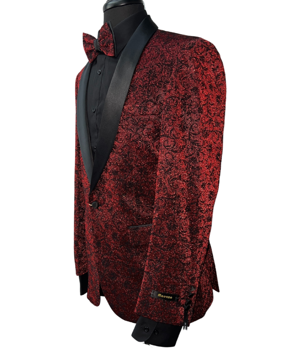 Needle & Stitch black & red glitter formal blazer
