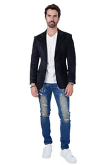 Barabas Black Suede 4BL56-B Blazer