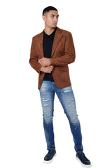 Barabas Brown Suede 4BL56-BR Blazer