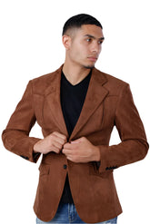 Barabas Brown Suede 4BL56-BR Blazer