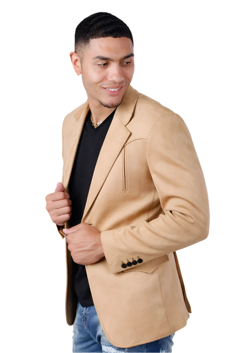 Barabas Khaki Suede 4BL56-K Blazer