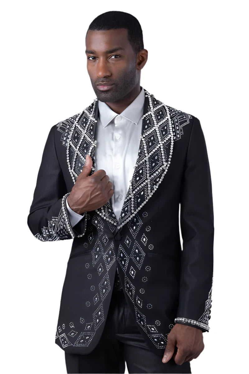 Barabas 4EBL51 Black & Silver Blazer