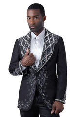 Barabas 4EBL51 Black & Silver Blazer