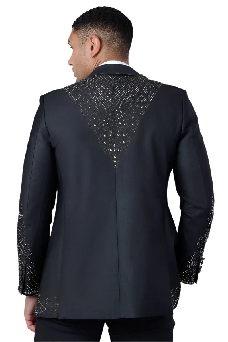 Barabas 4EBL51 Charcoal & Gunmetal Blazer