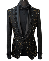 Barabas 2EBL2-B Black Floral Blazer