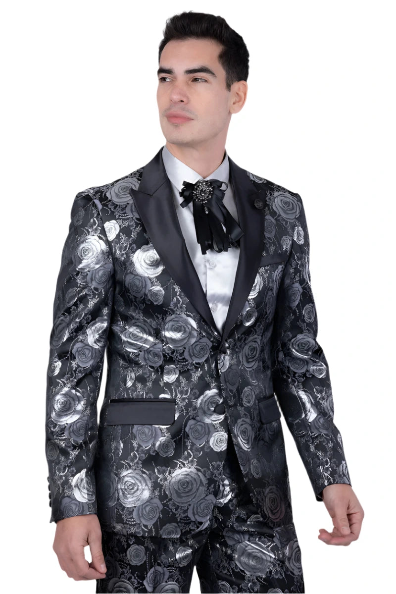 Barabas 5BL02 Black & Silver Suit