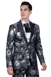 Barabas 5BL02 Black & Silver Suit