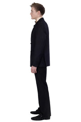 Barabas 5SU39-B Black & Gold Pinstripe Suit