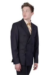 Barabas 5SU39-B Black & Gold Pinstripe Suit
