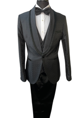 Giovanni Testi Circle pattern tone on tone 3-Piece Suit