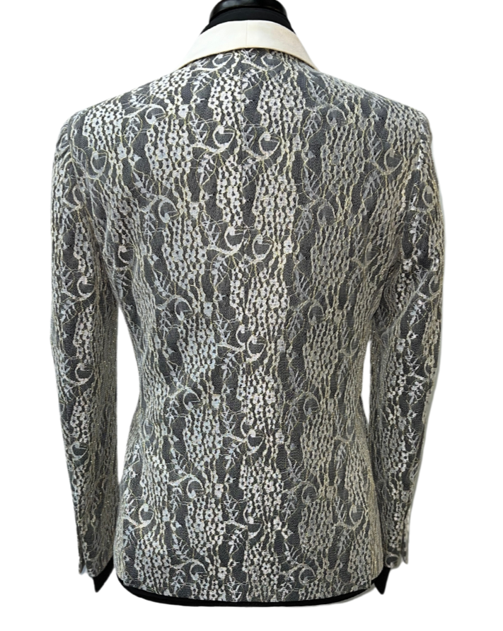 Cielo Black & White Lace Formal Blazer