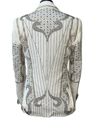 Barocco Off-White Embellished Blazer