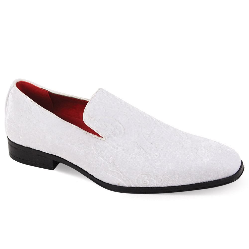 After Midnight 7017 White Velvet Loafer