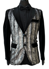 Blu Martini Black Velveteen Formal Blazer
