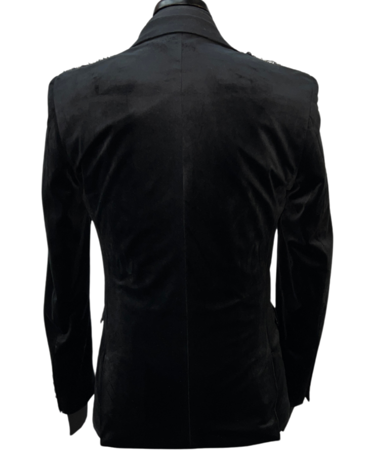 Blu Martini Black Velveteen Formal Blazer