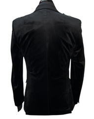 Blu Martini Black Velveteen Formal Blazer