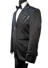 Biarelli Formal Black Satin Suit