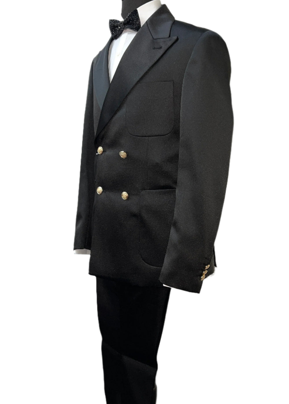 Biarelli BLX-5020 Black Satin Suit