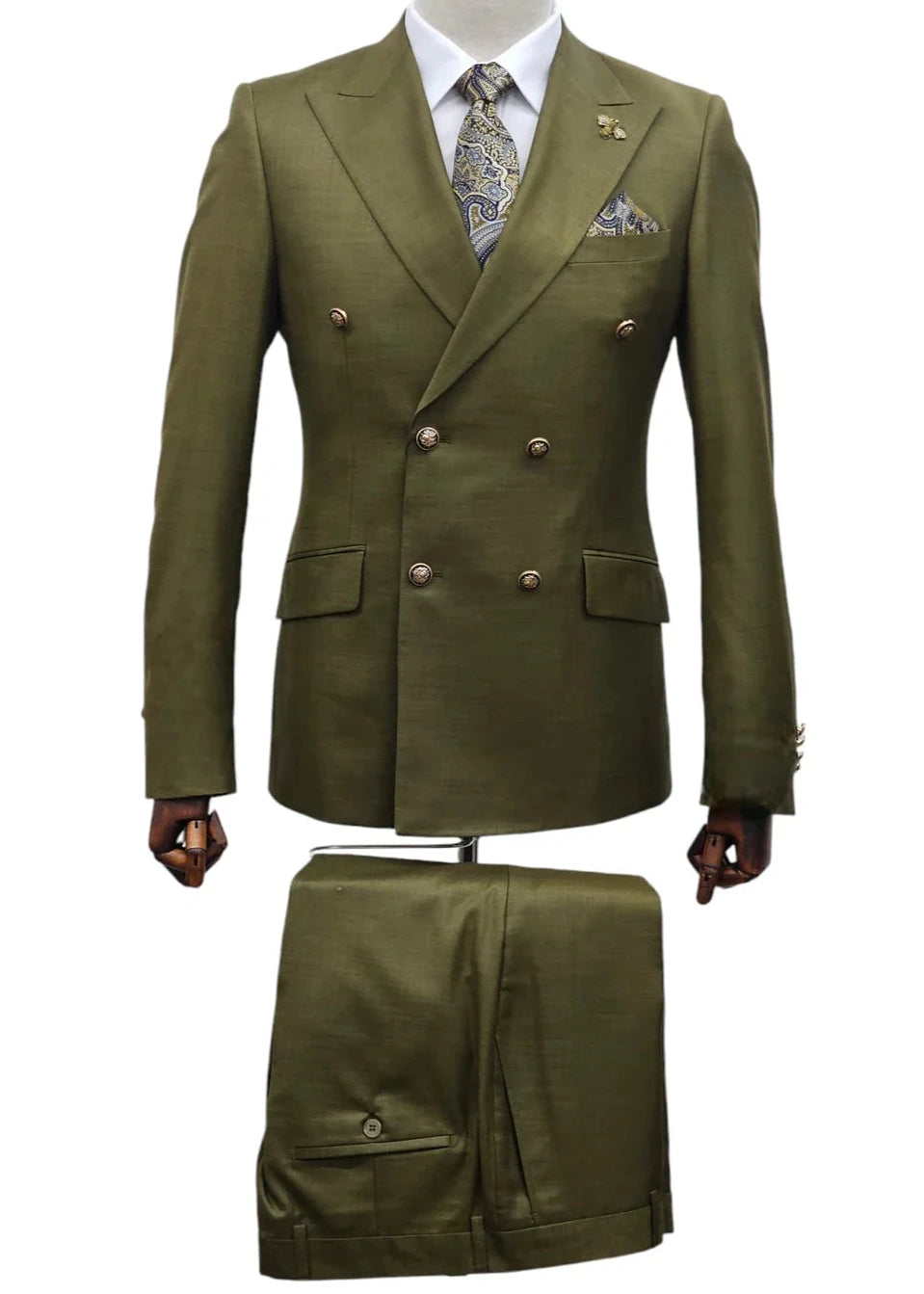 Giovanni Testi GT6DB-1501-O Olive Suit