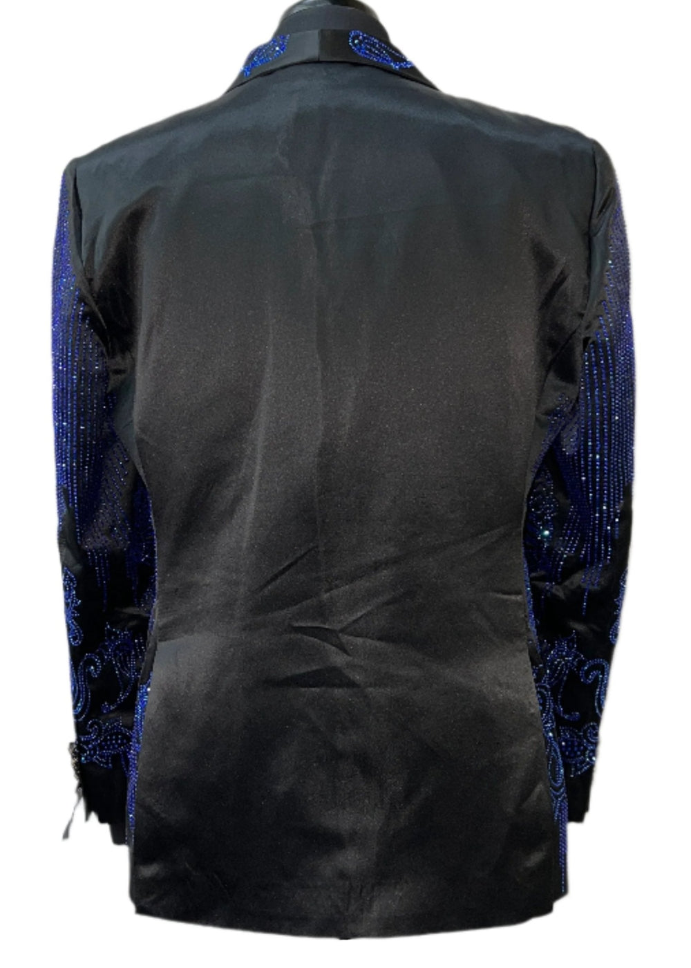 Barocoo SB451-BM Black & Royal Rhinestone Embellished Blazer