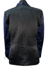 Barocoo SB451-BM Black & Royal Rhinestone Embellished Blazer
