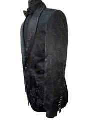 Barocco SB451-B Black Rhinestone Embellished Blazer