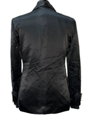Barocco SB451-B Black Rhinestone Embellished Blazer