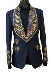 Barabas 3EBL14-NG Navy & Gold Blazer