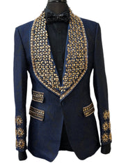 Barabas 3EBL14-NG Navy & Gold Blazer