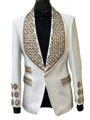 Barabas 3EBL14-WG White & Gold Blazer