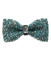 Teal & Silver Studded Bow Tie