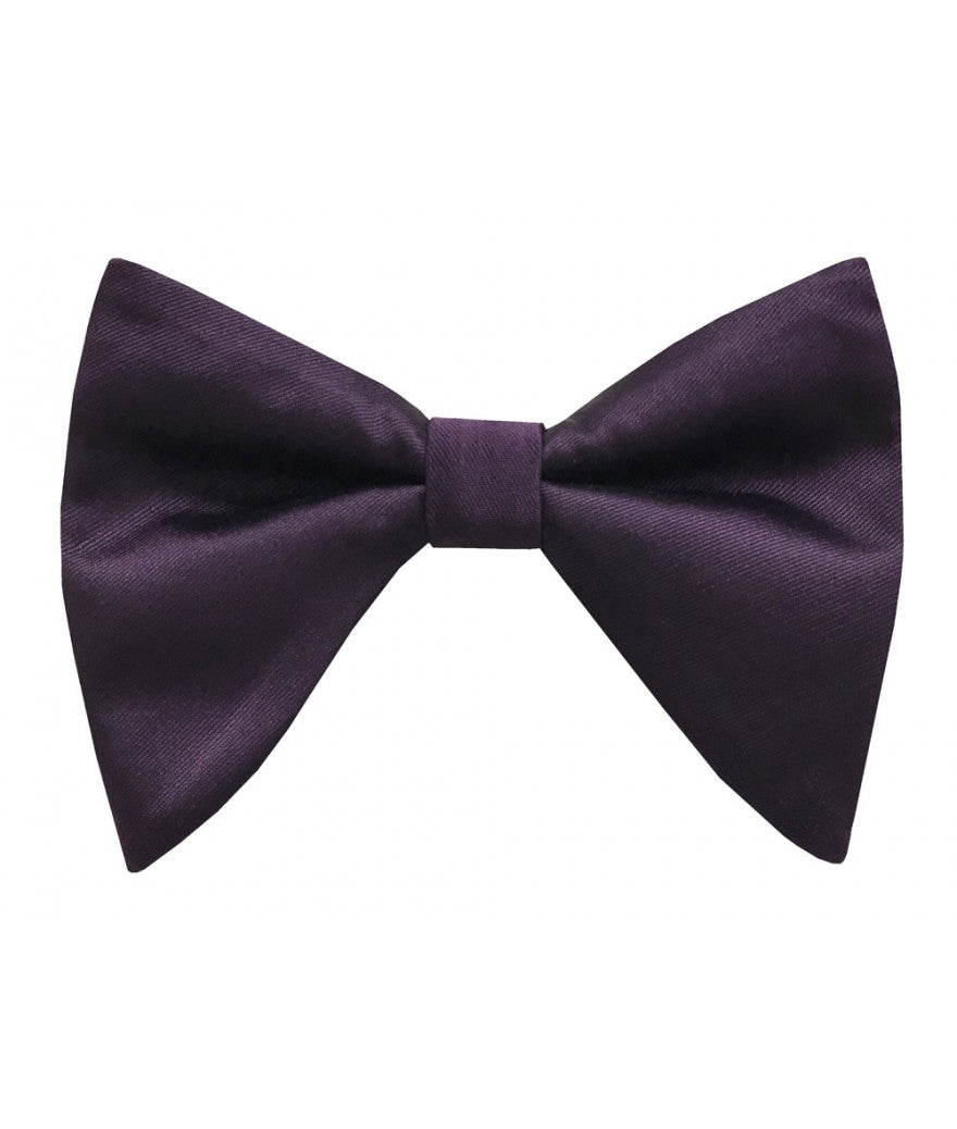 Purple Satin Long Bow-Tie & Pocket Square