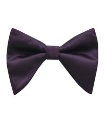 Purple Satin Long Bow-Tie & Pocket Square